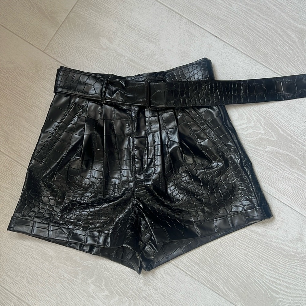 The Kooples faux leather croc effect shorts